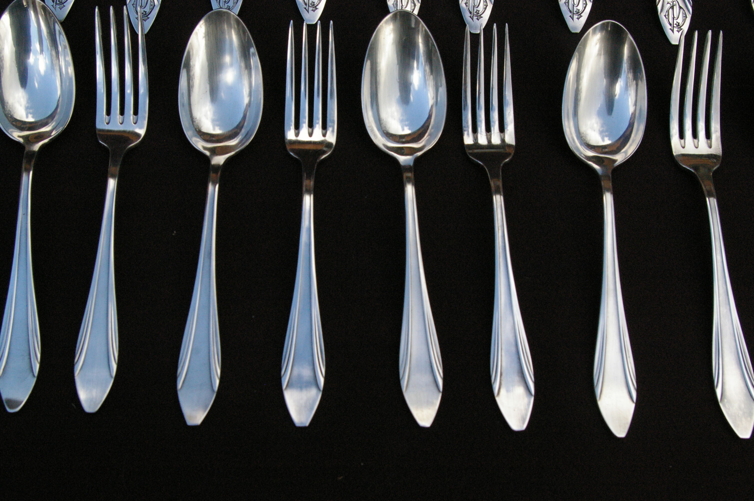Ménagère entremet 24 pieces art deco goldsmith deetjen - forks/spoons