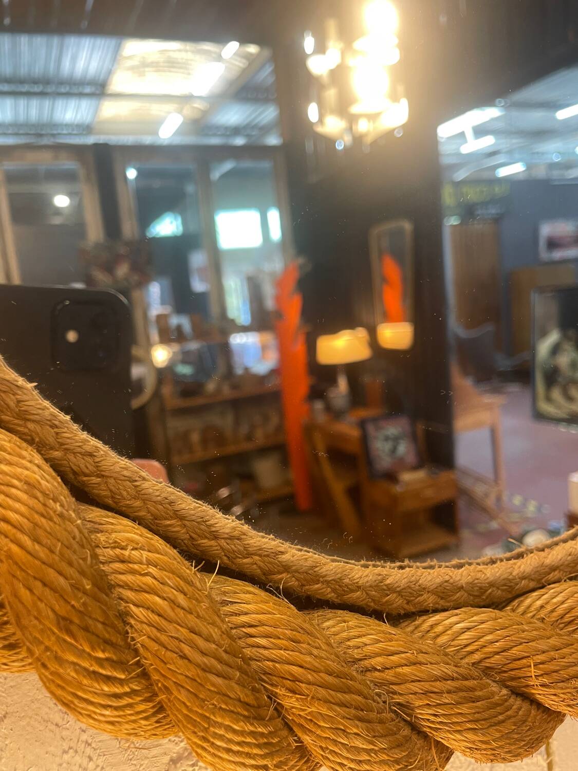 Large rope mirror