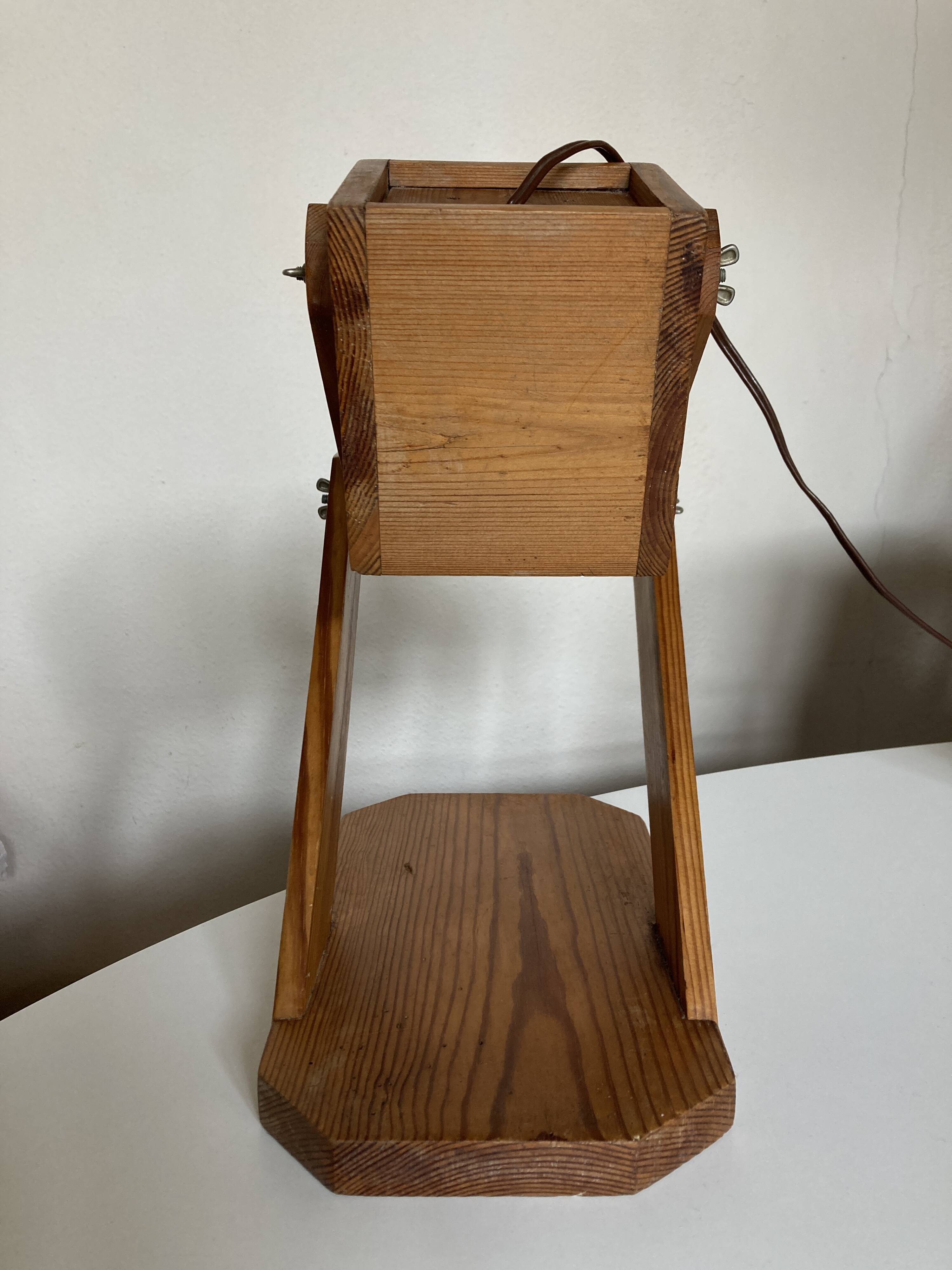 Articulated lamp in mountain chalet pine wood 1960