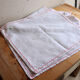 Set of 6 vintage embroidered table napkins with leaves.