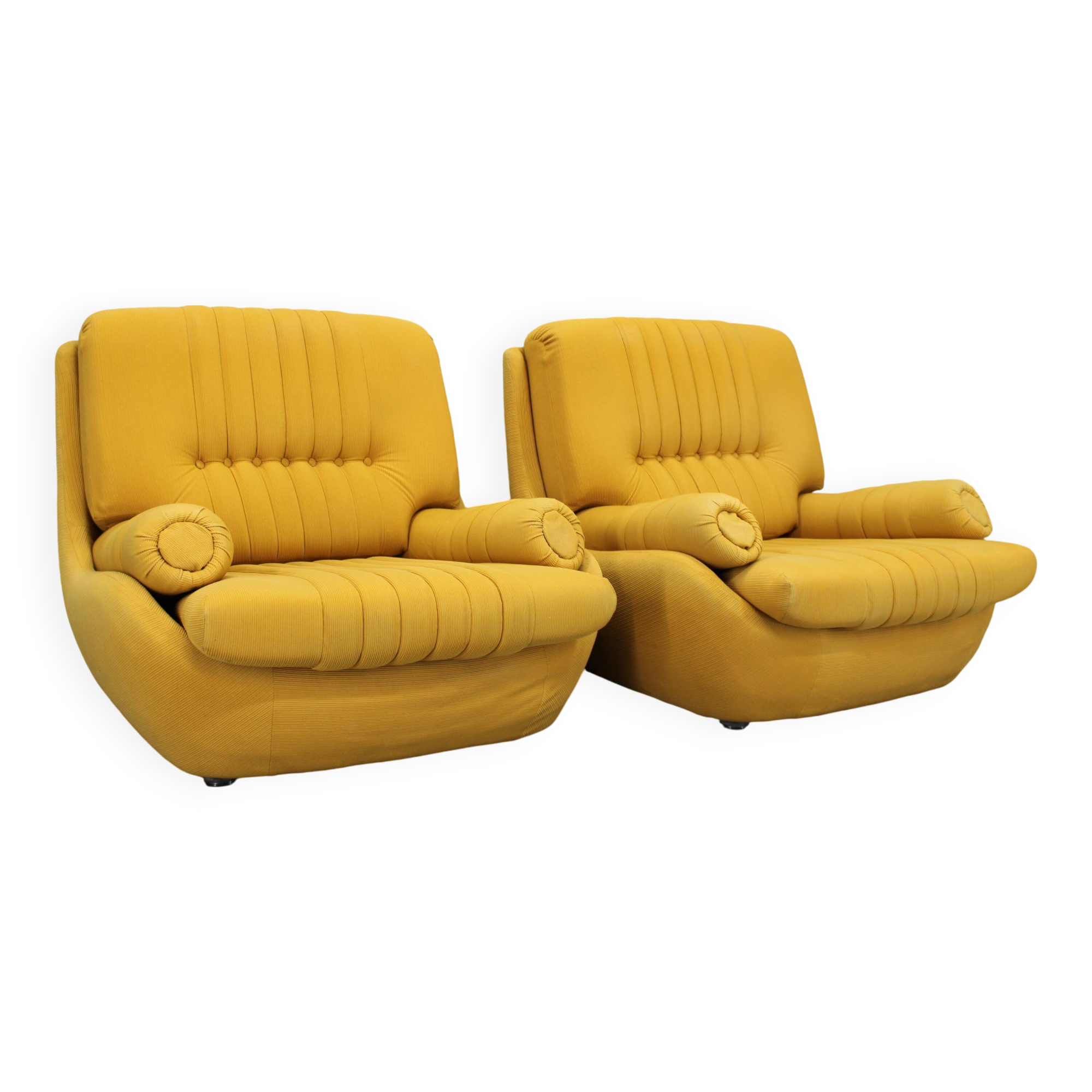 1970s Rare Space Age Pair of Armchairs , Czechoslovakia
