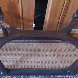 Art Deco stool bench in inlaid walnut