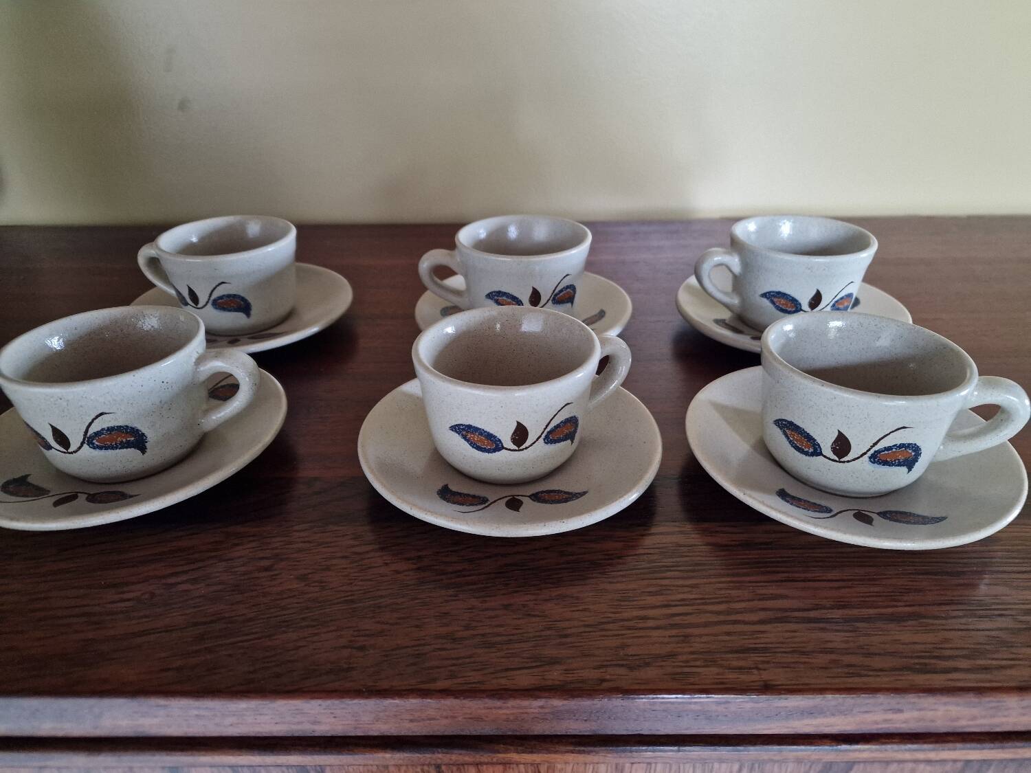 "Sologne" coffee service, glazed stoneware, St Amand earthenware