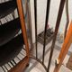 Vintage curved display case in wood and glass – Art Deco style / 1940s