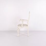 A pair of armchairs – neo rococo style – white painted with decorative details – 1920s