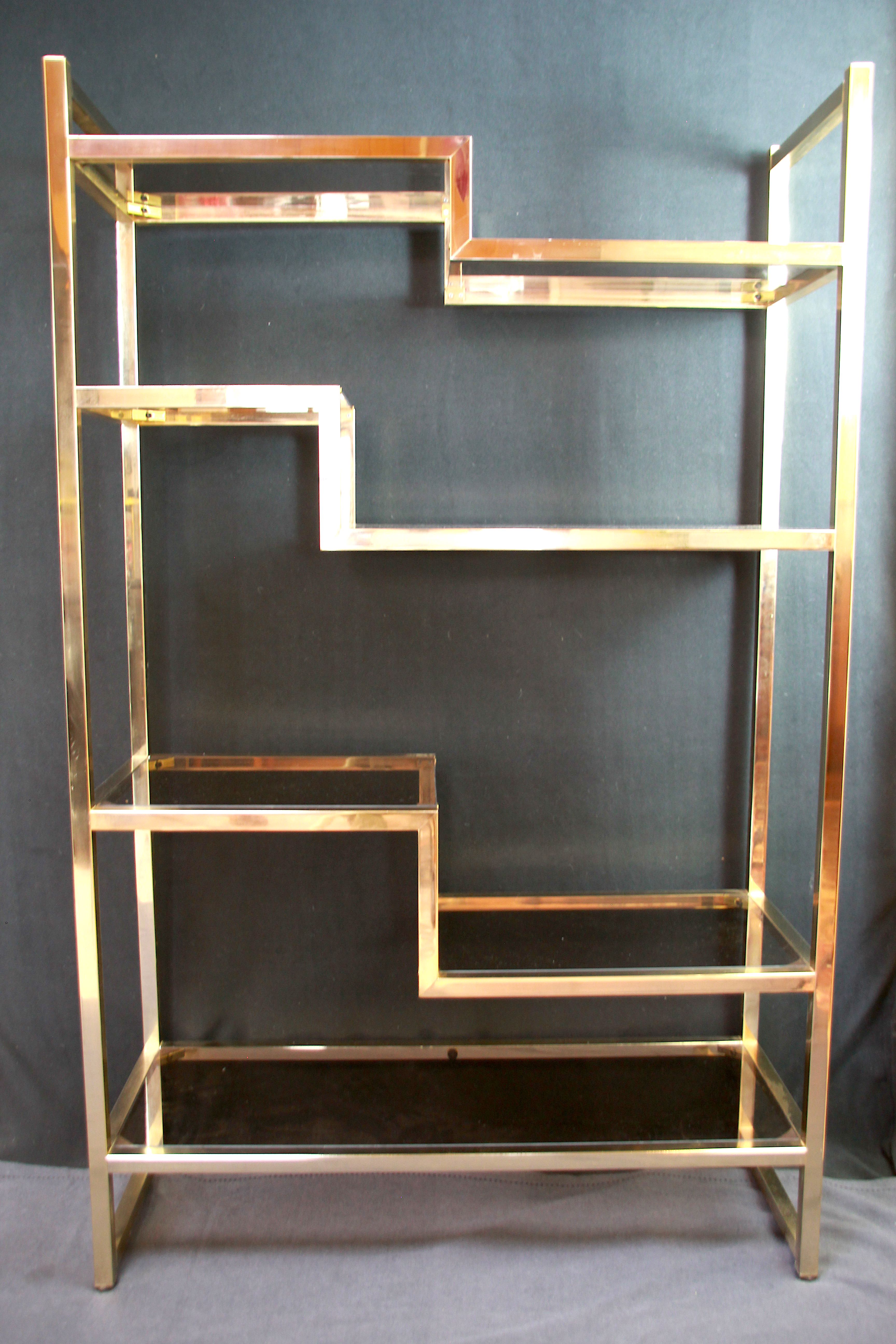 20th century brass etagere