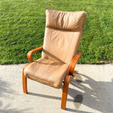 Westnofa Scandinavian Relax leather lounge chair, 1980s