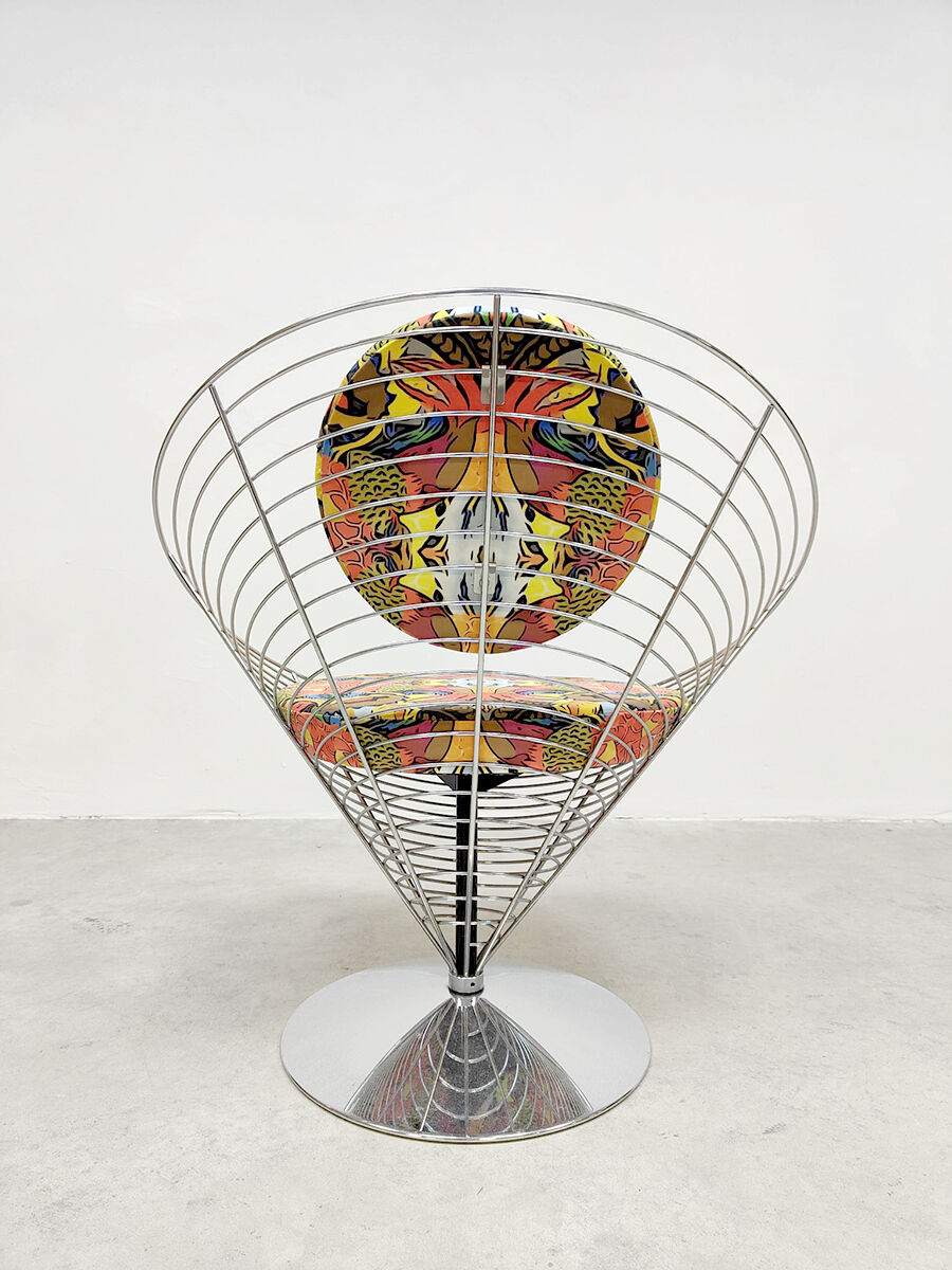 Vintage wire cone easy chair Fritz Hansen Verner Panton