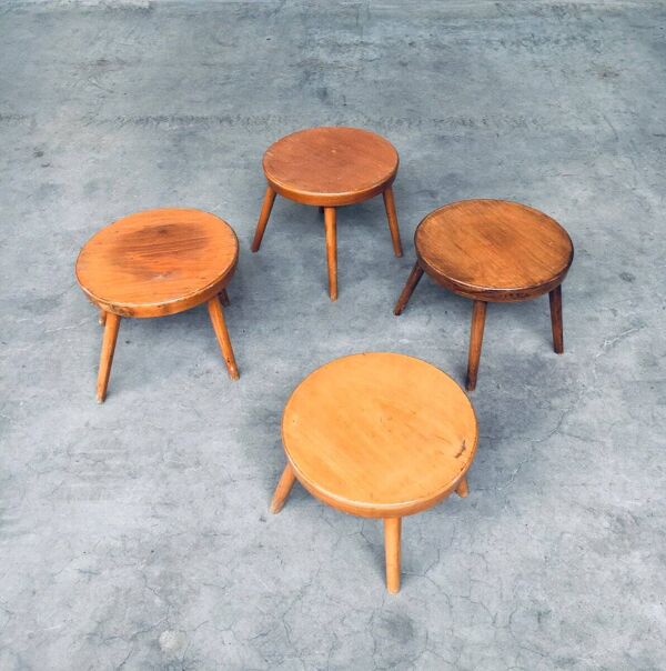 Mid-Century Low Side Table Set, Belgium, 1950s, Set of 4