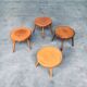 Mid-Century Low Side Table Set, Belgium, 1950s, Set of 4