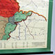 Vintage school map of czech state, czechoslovakia 1960s