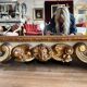 Italian mirror from the Napoleon III period in painted and gilded wood