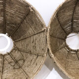 Pair of jute lampshades, 1970