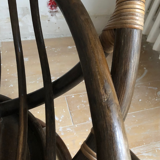 Lot of two rotating rattan chairs