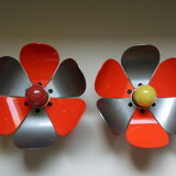 Sixties flower wall lamps
