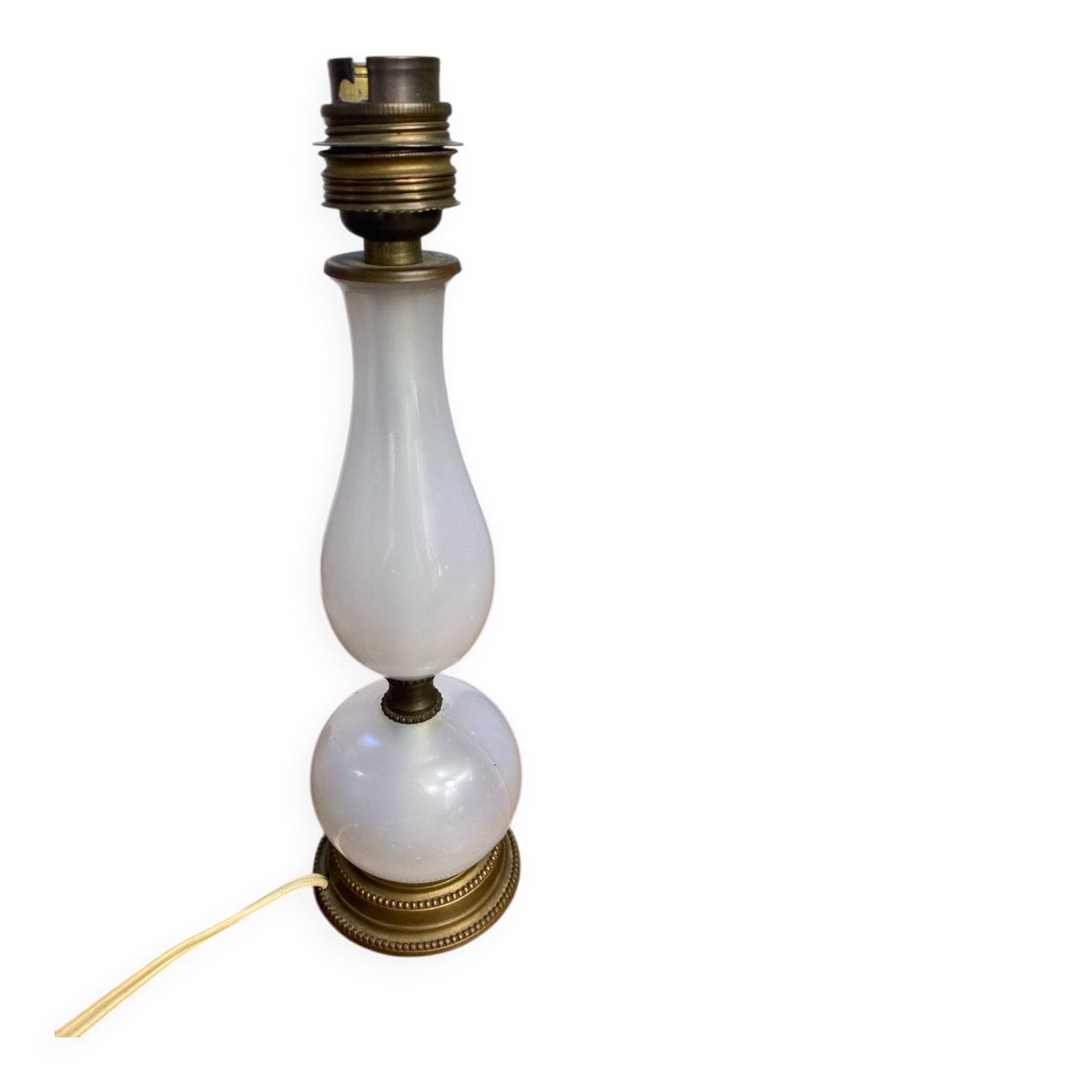 Glass and brass lamp