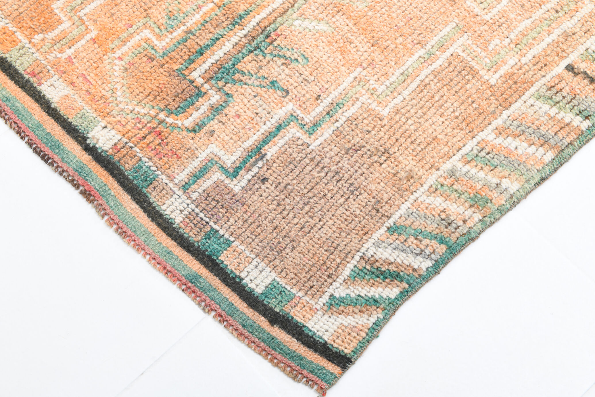 3x12 pale orange herki runner rug 99x380cm