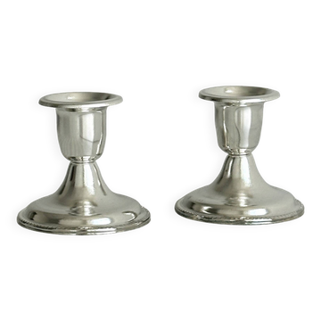 Pair of lightweight silver metal candlesticks