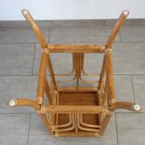 Vintage woven bamboo and wicker stool