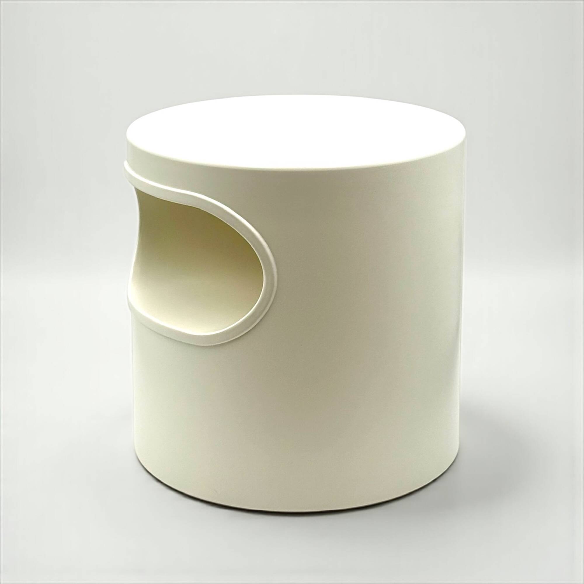 White Artemide Giano Vano Side Table, Italy 1970s – Space Age Design
