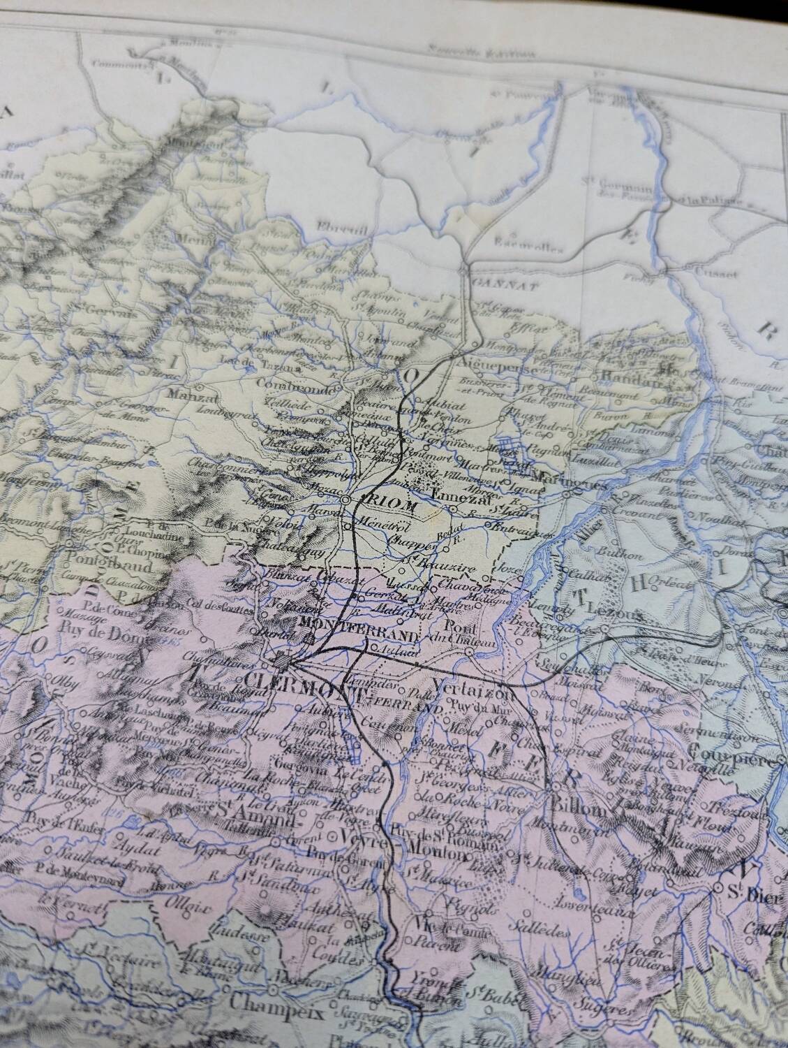 Puy-De-Dôme, carte ancienne, imprimée en 1883.