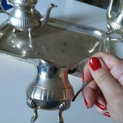 Silver metal coffee set