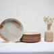Series of 9 vintage stoneware plates by Les Poteries du Marais, France