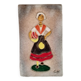 Santon sur plaque céramique vallauris par claude hill