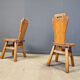 Vintage oak brutalist chairs, 1970s set of 4