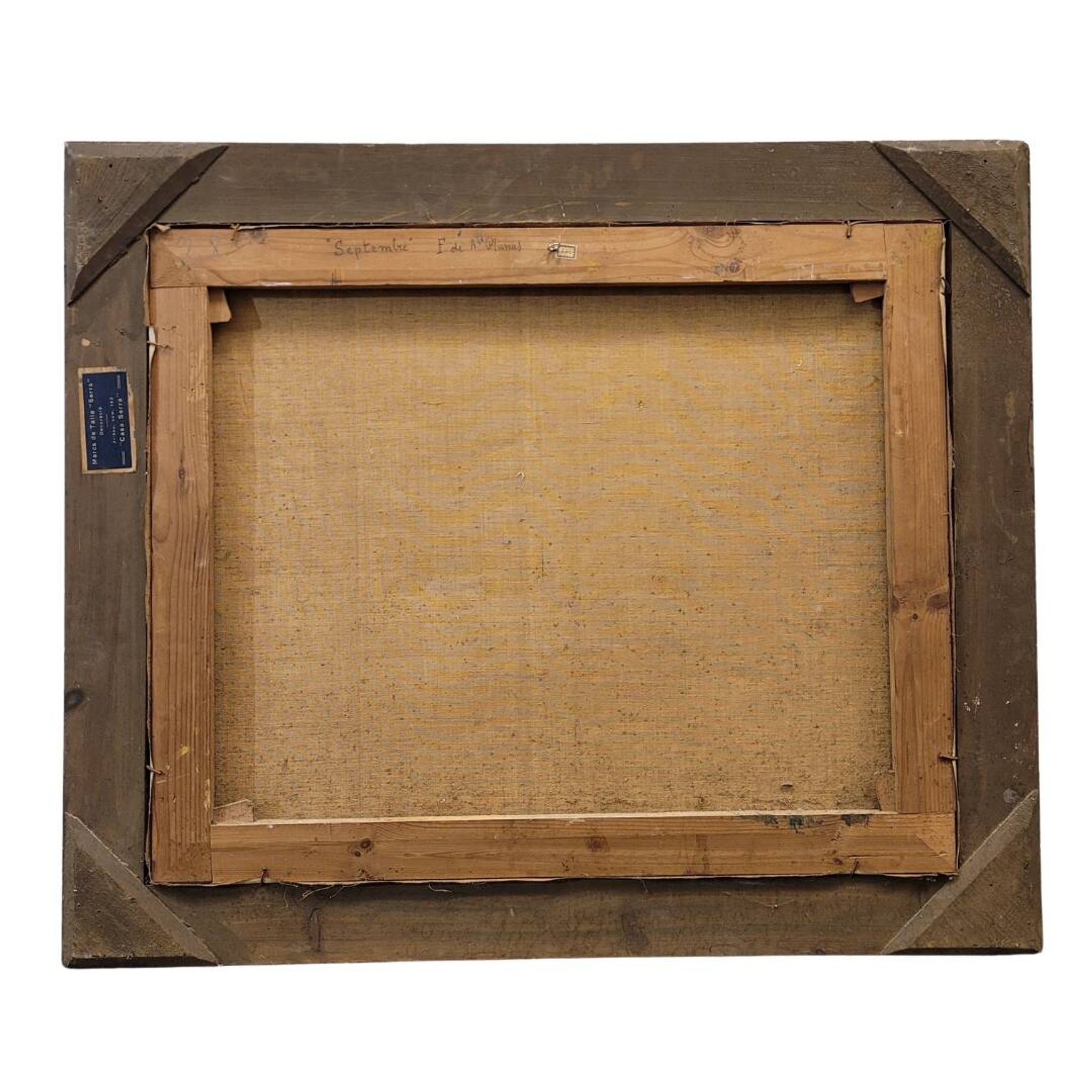 Oleo sobre lienzo “Setembre”, Francesc d’Assis Planas Doria, Escuela catalana, pp. s. XX - Catalonia,
