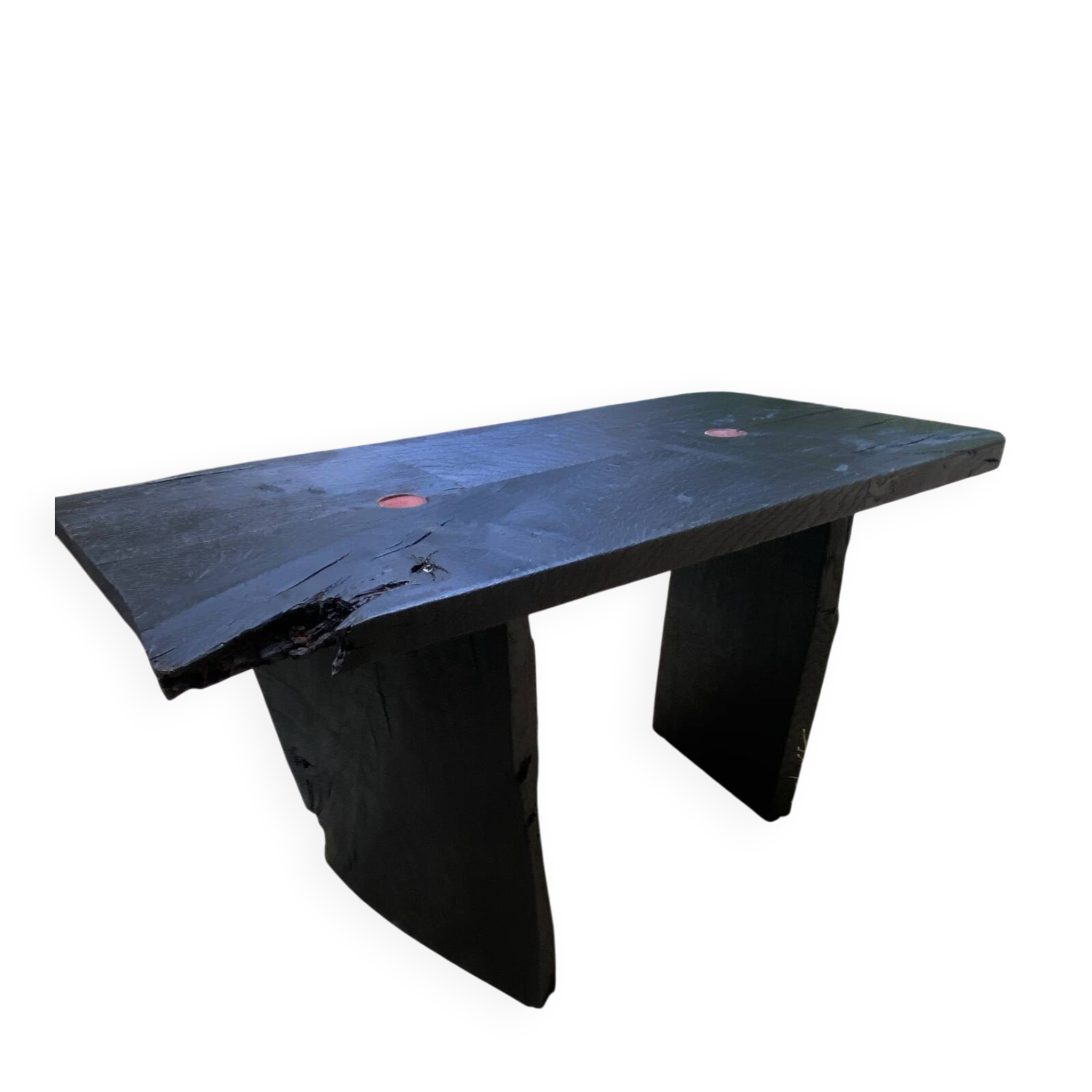 Table basse bois brûlé