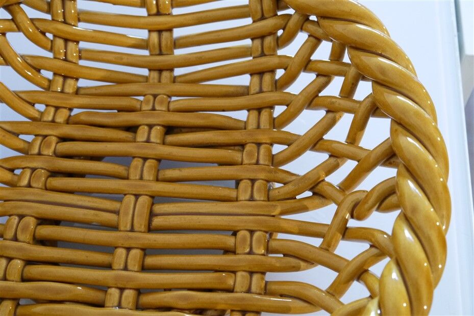 Brawoven ceramic basket from Vallauris