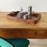 Old large wooden tray