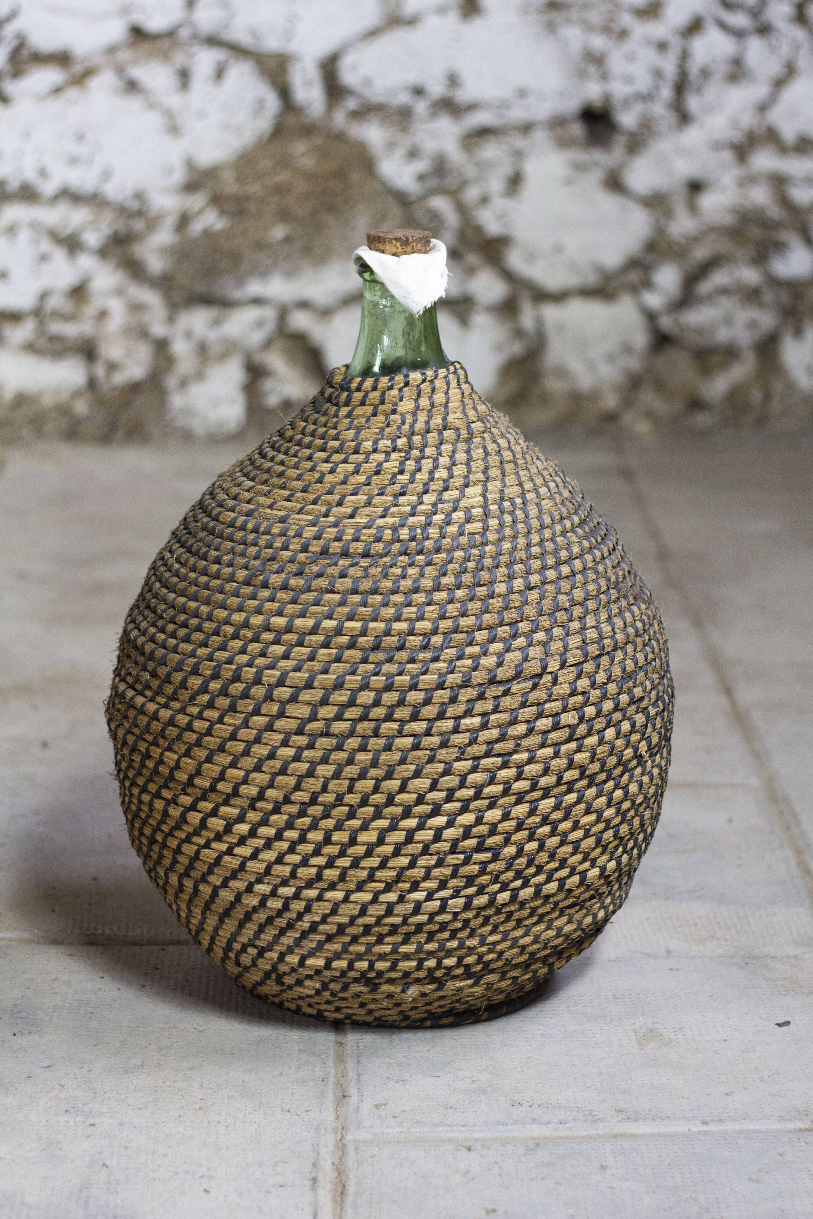 Dame-jeanne 50L recouverte de corde tressée