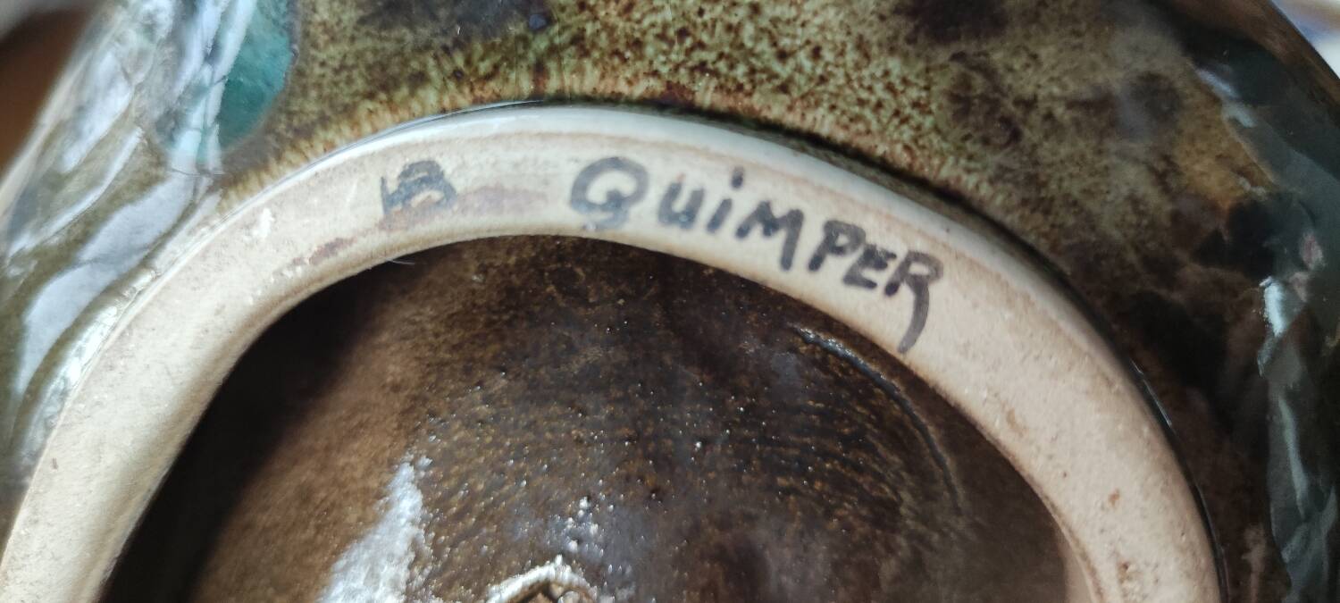 Empty Shell Pocket Ceramic Earthenware HB Quimper Bel Delecourt