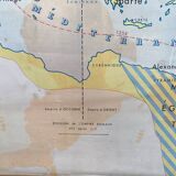 Historical school geographic map of France and Europe