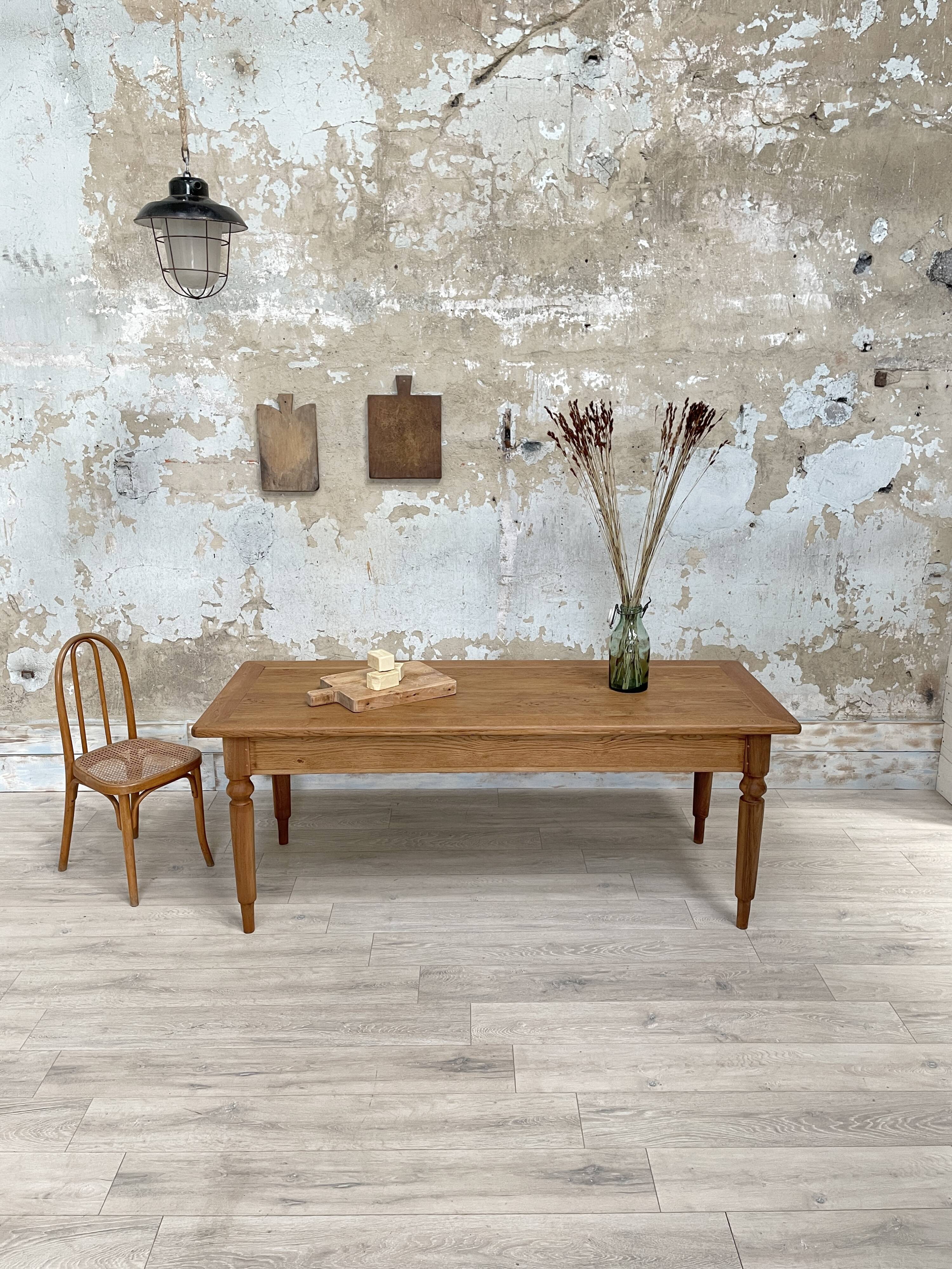 Solid wood farmhouse table