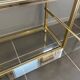 Television storage unit hi-fi video metal gold glass Pierre Vandel Paris 1970