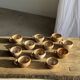 Set of 11 vintage coffee cups, raw matte stoneware H11
