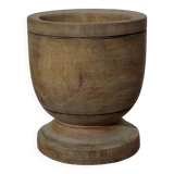 Turned solid wood plant pot
