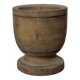 Turned solid wood plant pot