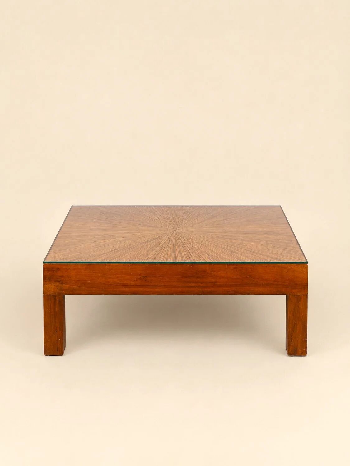 Straw marquetry coffee table
