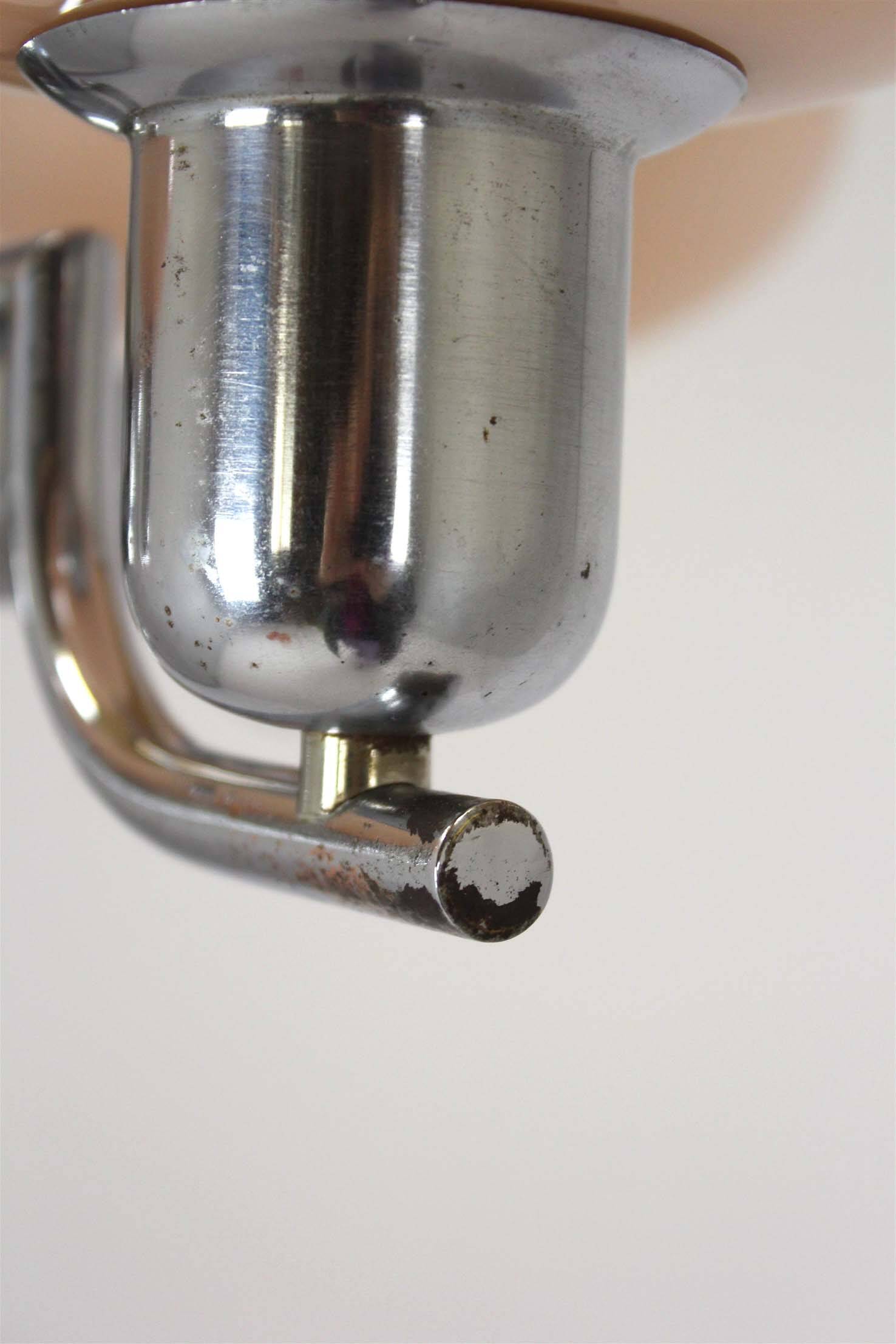 Lustre Art Déco Bauhaus chromé de Napako, ancienne Tchécoslovaquie, 1940