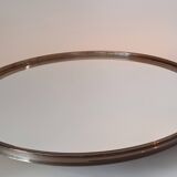 Vintage 1980s smoked brown PVC swivel mirror.