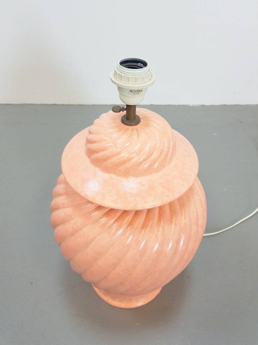 Large Table Lamp in Pink Ceramic from Kostka, 1980