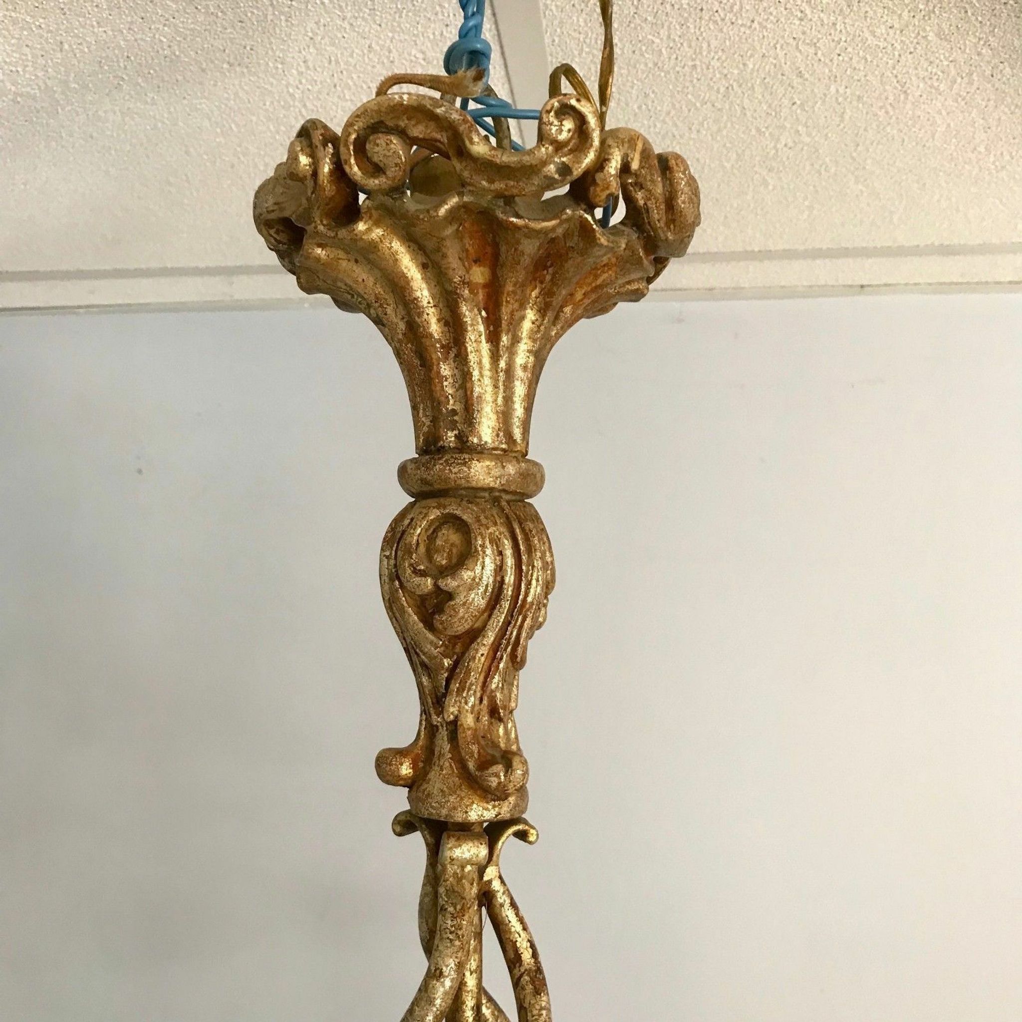 Louis XV Patine style chandelier with ancient Golden Patina Rockery Luster