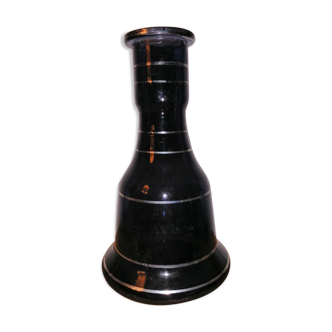 Vintage grey striped black vase