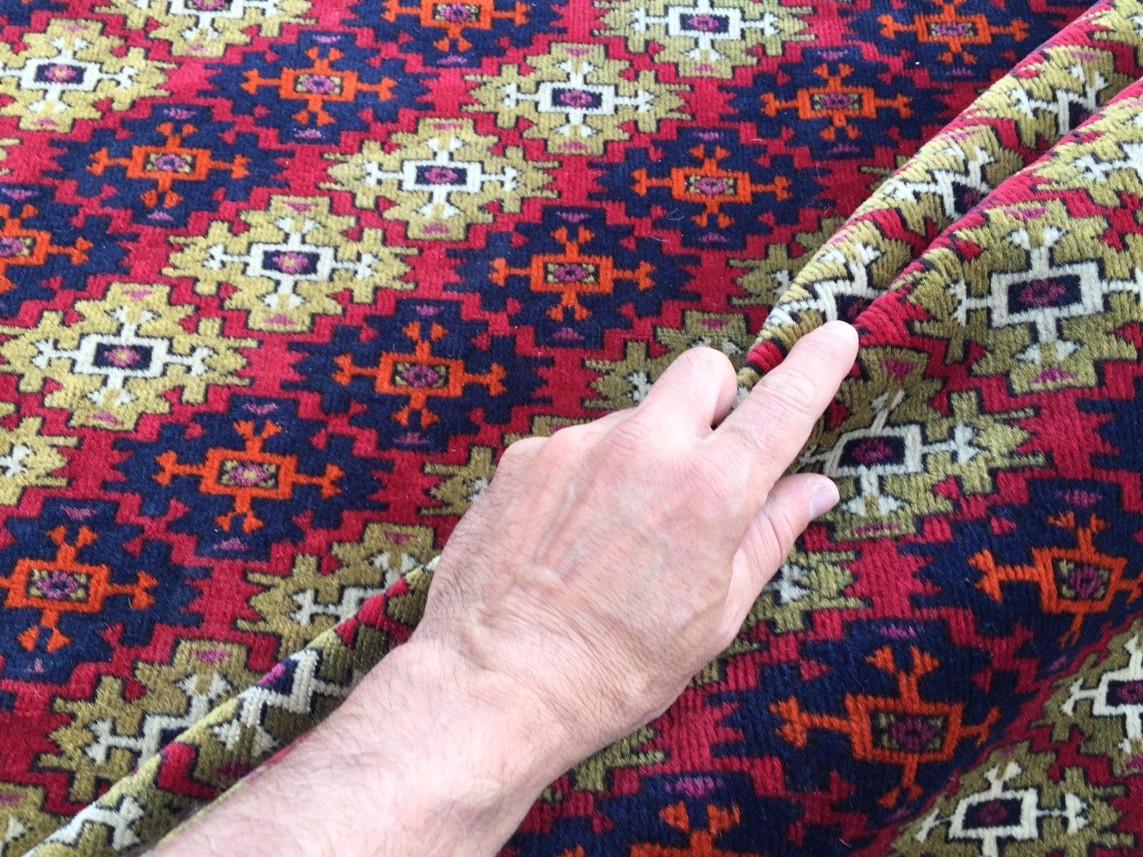 Fine Antique Turkmen Rug Wool Oriental Hand Made Rug 245x162cm Persian Vintage