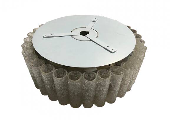 Metal and glass ceiling light