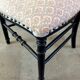 Napoleon III chair in blackened wood and gray cotton